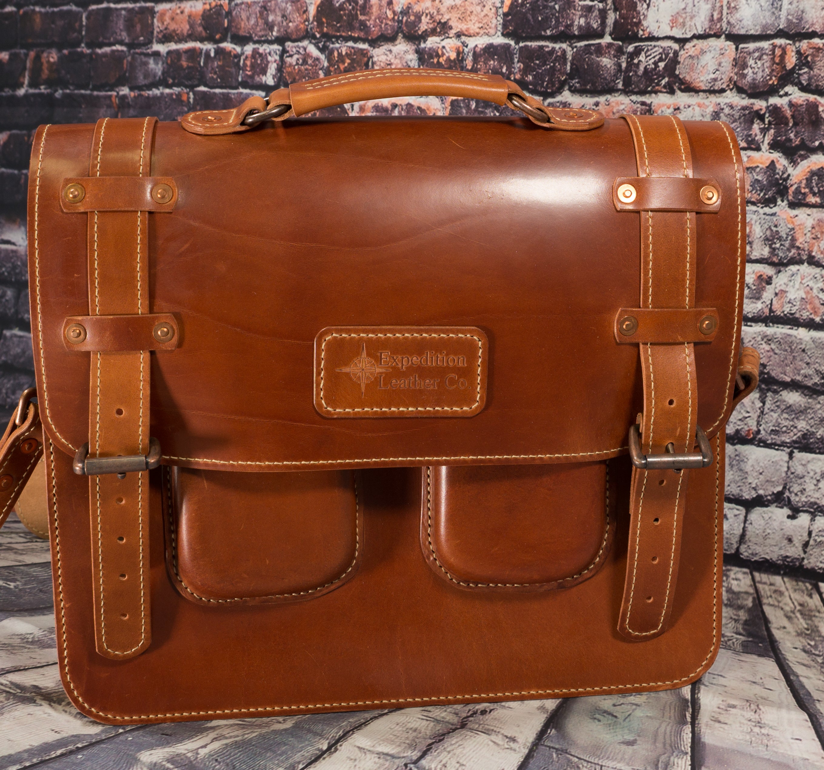 full grain luxury leather messenger bag